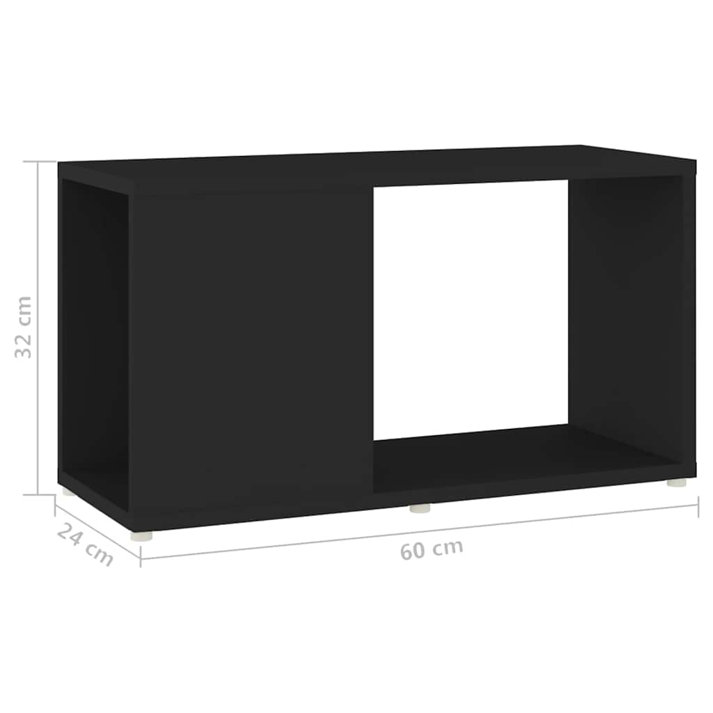Mobile TV Nero 60x24x32 cm in Truciolato