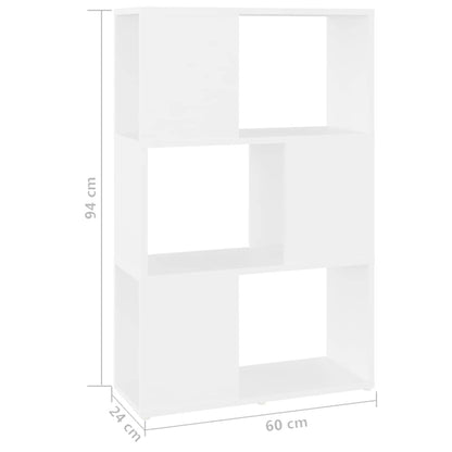 Libreria/Divisorio Bianco 60x24x96 cm in Legno Multistrato