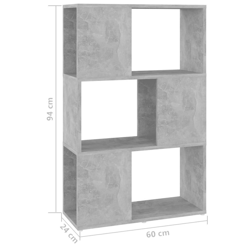 Libreria/Divisorio Grigio Cemento 60x24x94 cm in Truciolato | homemem39