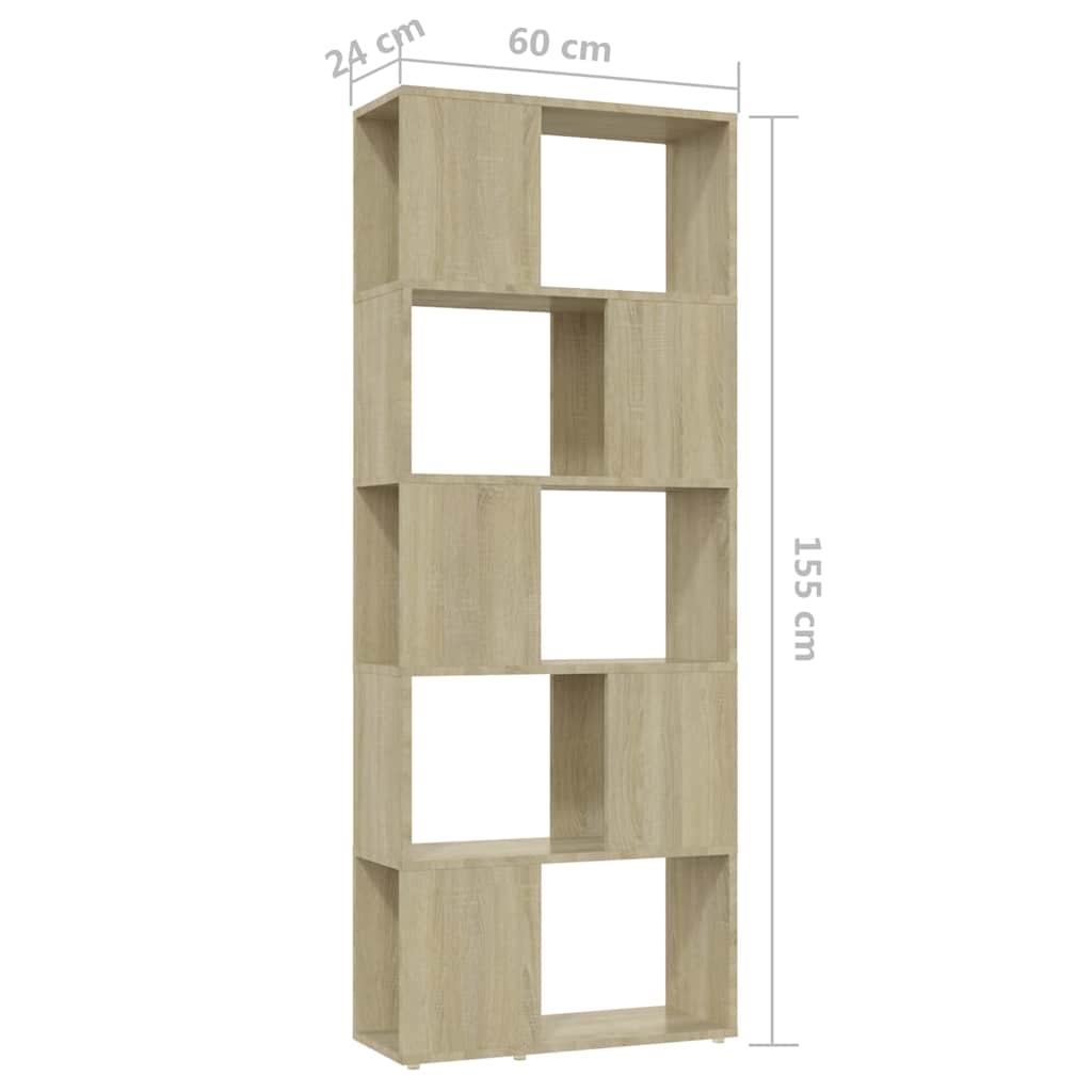 Libreria/Divisorio Rovere Sonoma 60x24x155 cm