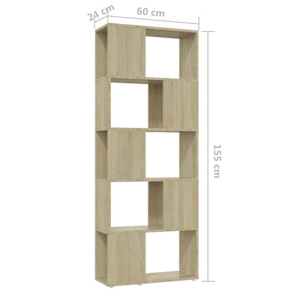 Libreria/Divisorio Rovere Sonoma 60x24x155 cm