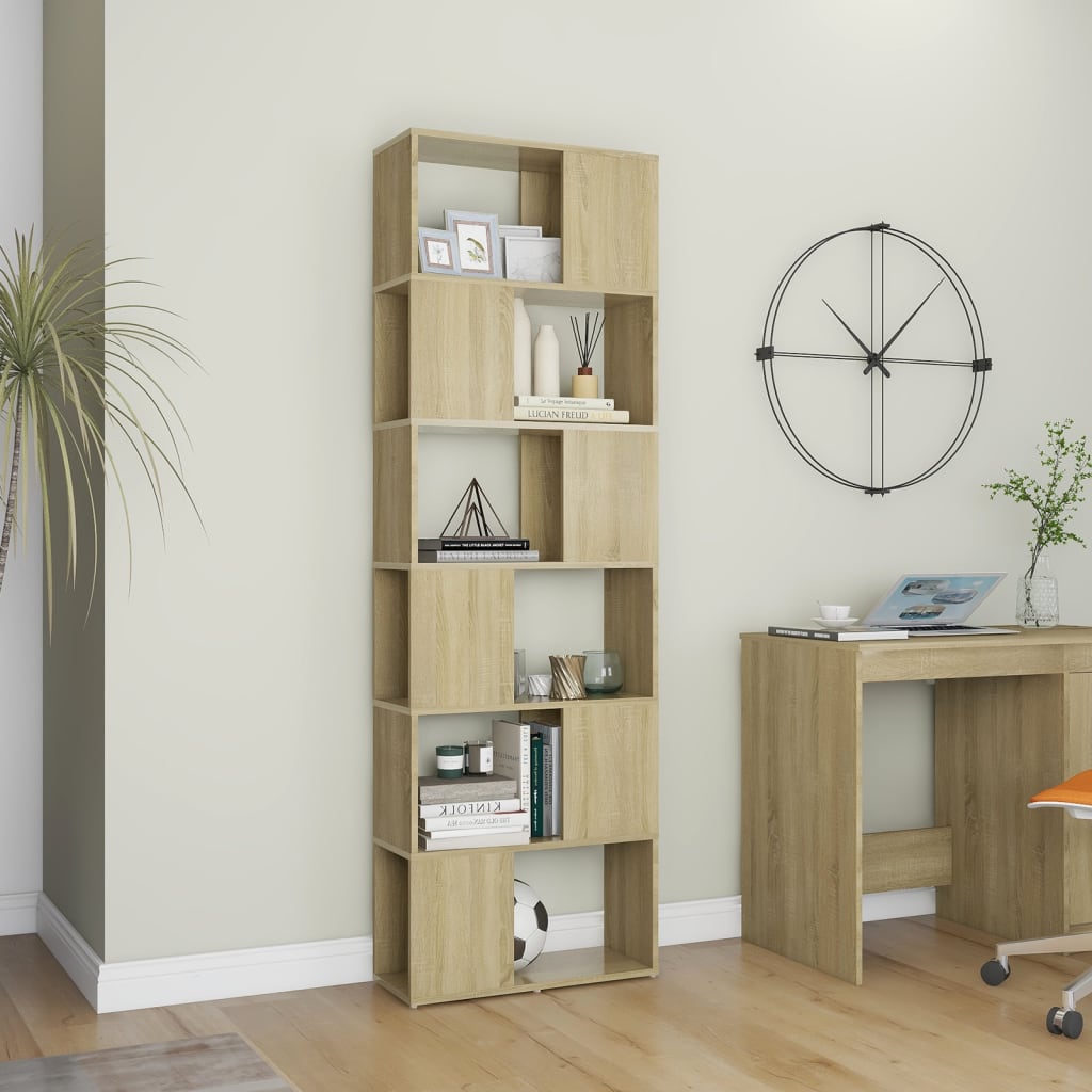 Libreria/Divisorio Rovere Sonoma 60x24x186 cm in Truciolato | homemem39