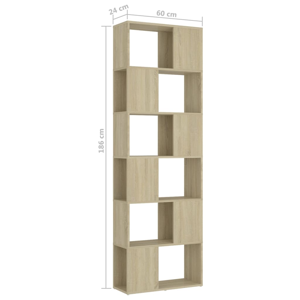 Libreria/Divisorio Rovere Sonoma 60x24x186 cm in Truciolato | homemem39