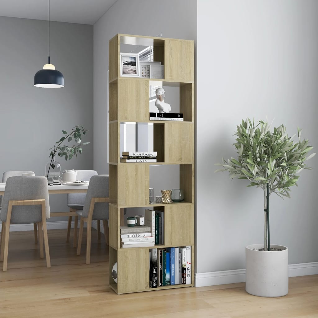 Libreria/Divisorio Rovere Sonoma 60x24x186 cm in Truciolato | homemem39