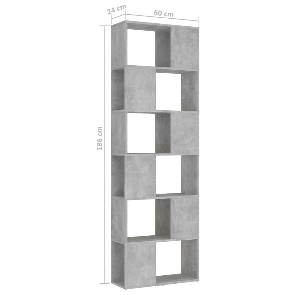 Libreria/Divisorio Grigio Cemento 60x24x186 cm in Truciolato | homemem39