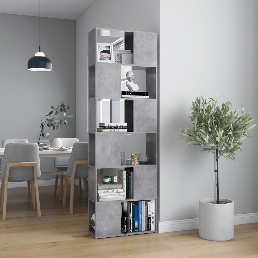 Libreria/Divisorio Grigio Cemento 60x24x186 cm in Truciolato | homemem39