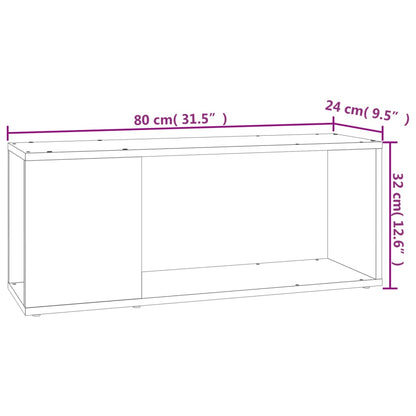 Mobile Porta TV Bianco 80x24x32 cm in Legno Multistrato | homemem39