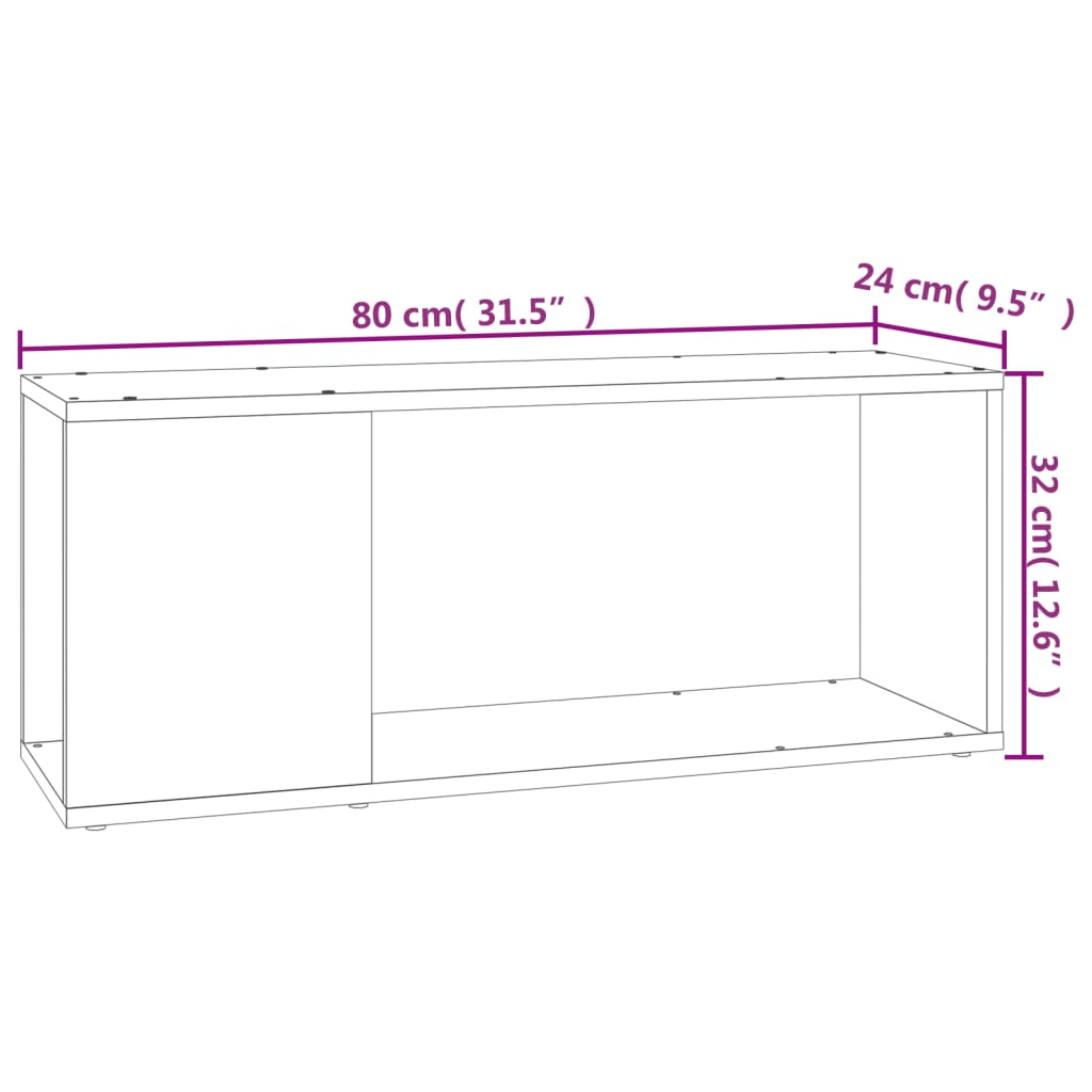 Mobile TV Grigio Cemento 80x24x32 cm in Truciolato | homemem39