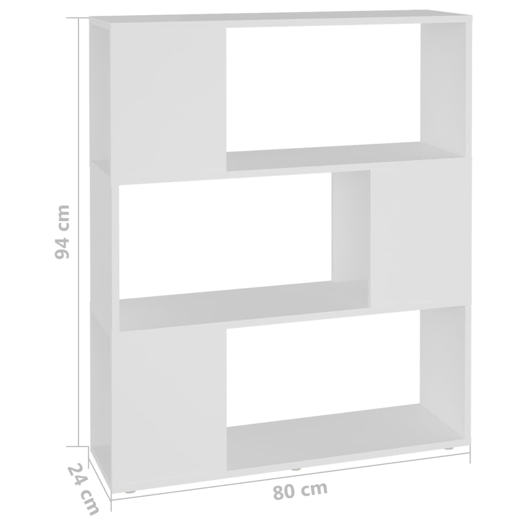 Libreria/Divisorio Bianco 80x24x94 cm in Legno Multistrato | homemem39