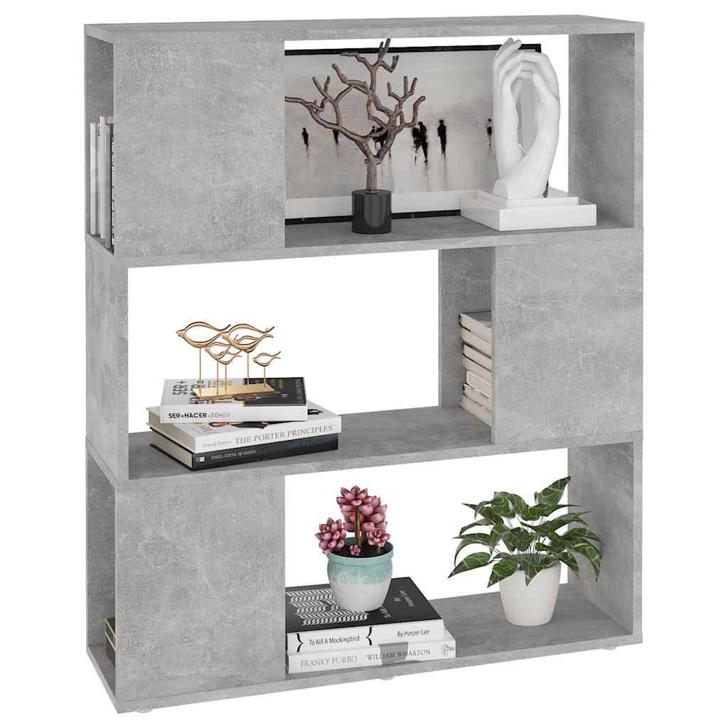 Libreria/Divisorio Grigio Cemento 80x24x94 cm in Truciolato