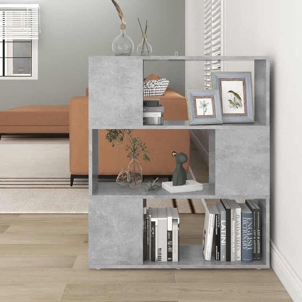 Libreria/Divisorio Grigio Cemento 80x24x94 cm in Truciolato