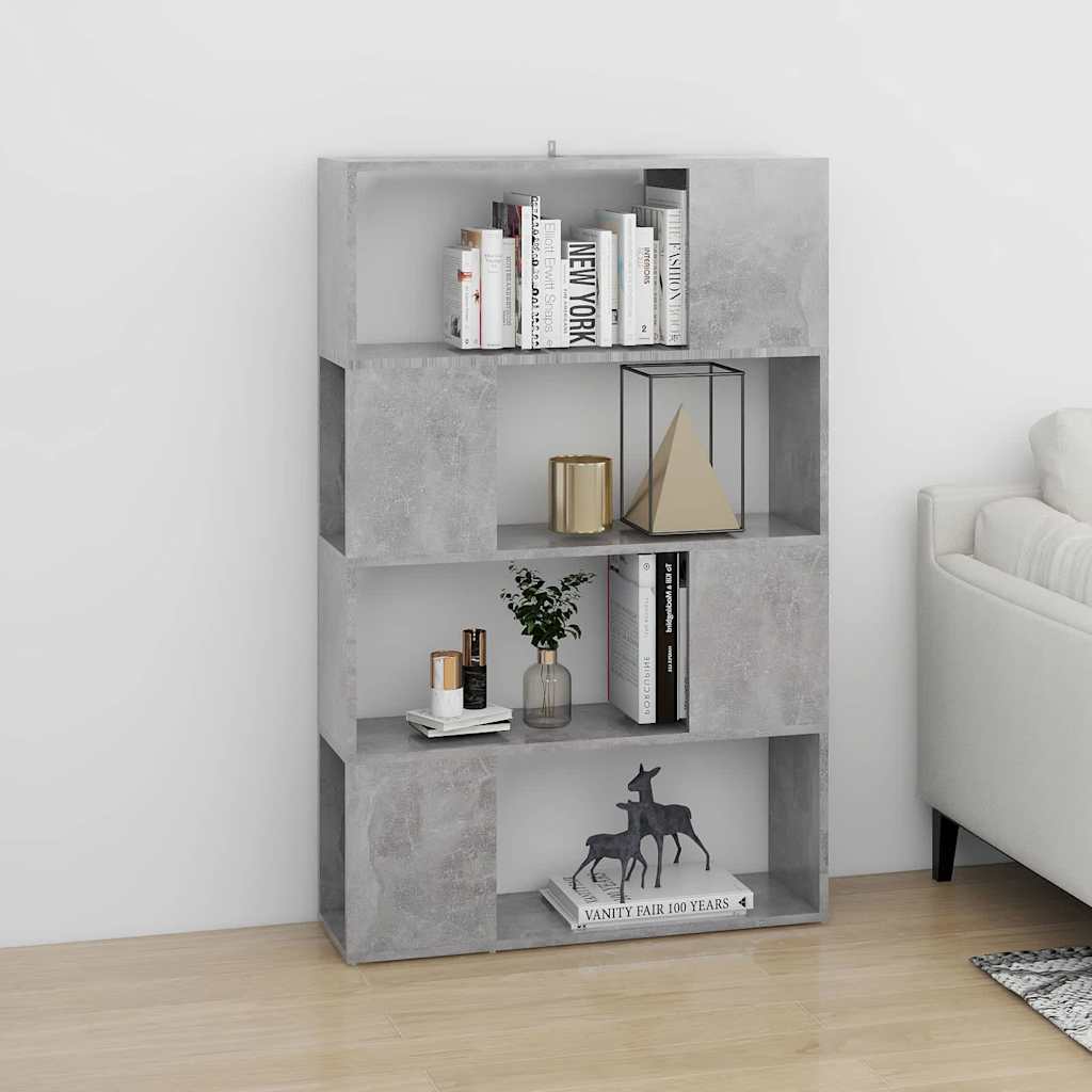 Libreria/Divisorio Grigio Cemento 80x24x124,5 cm in Truciolato