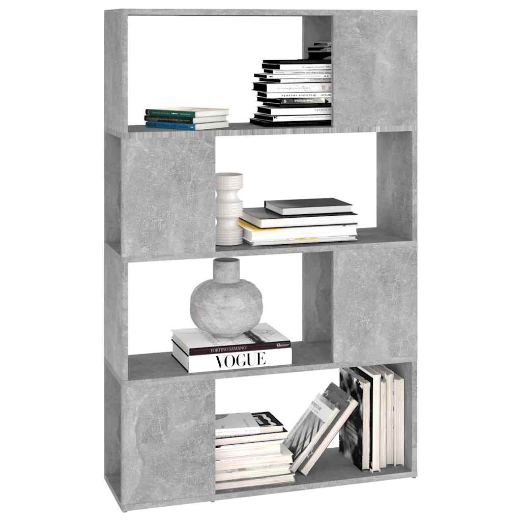 Libreria/Divisorio Grigio Cemento 80x24x124,5 cm in Truciolato