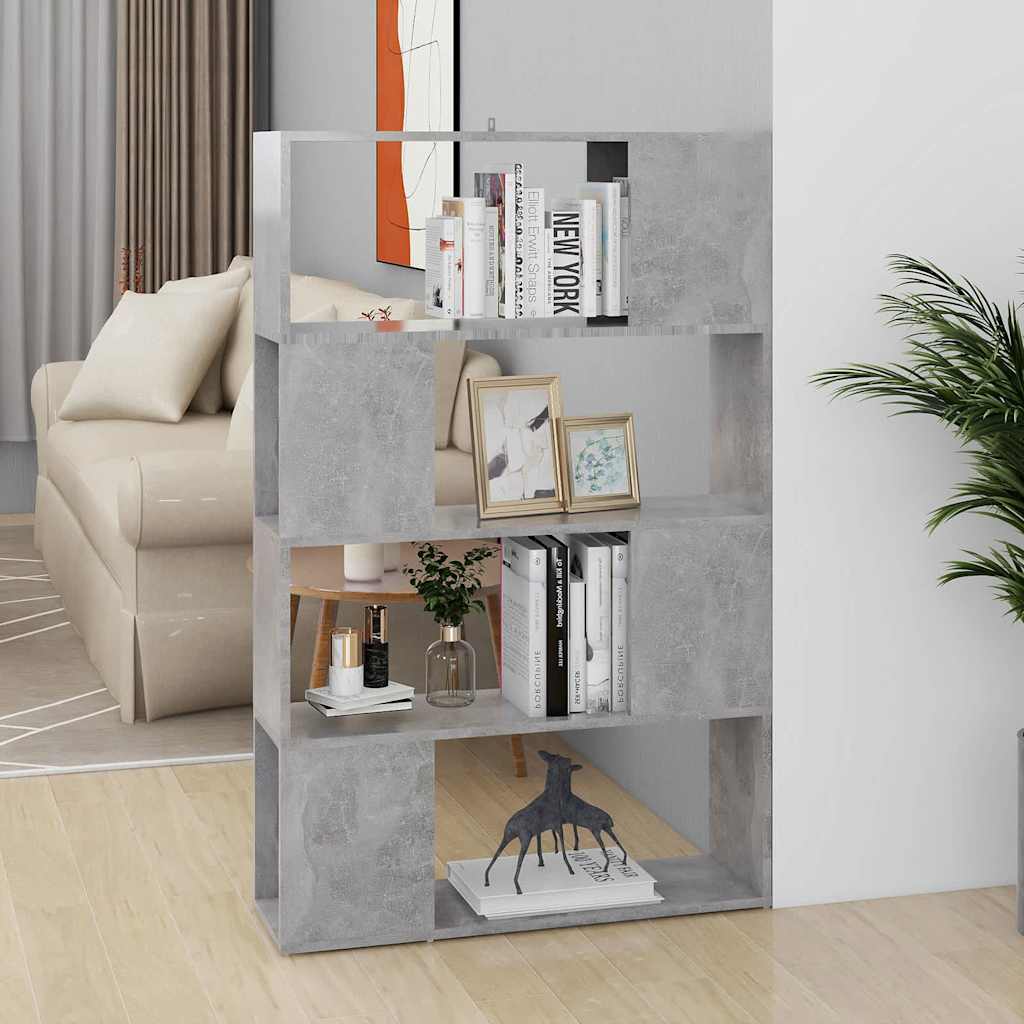 Libreria/Divisorio Grigio Cemento 80x24x124,5 cm in Truciolato