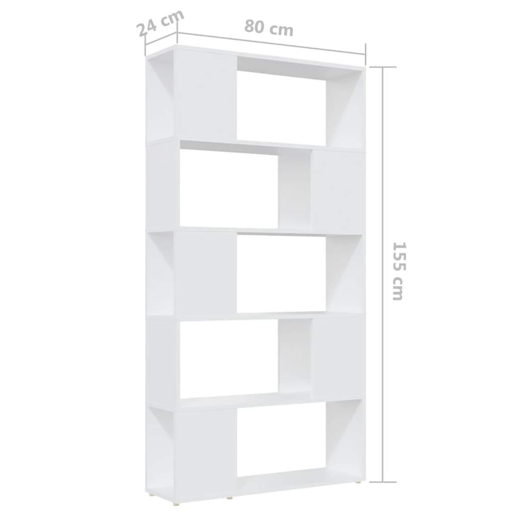 Libreria/Divisorio Bianco 80x24x155 cm in Truciolato | homemem39