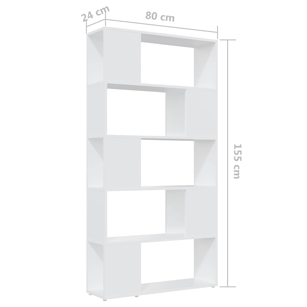 Libreria/Divisorio Bianco 80x24x155 cm in Truciolato