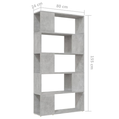 Libreria/Divisorio Grigio Cemento 80x24x155 cm in Truciolato | homemem39