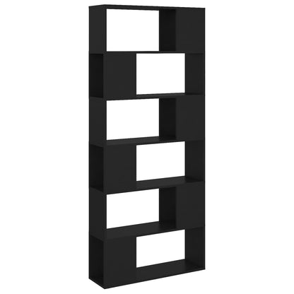 Libreria/Divisorio Nero 80x24x186 cm in Truciolato | homemem39