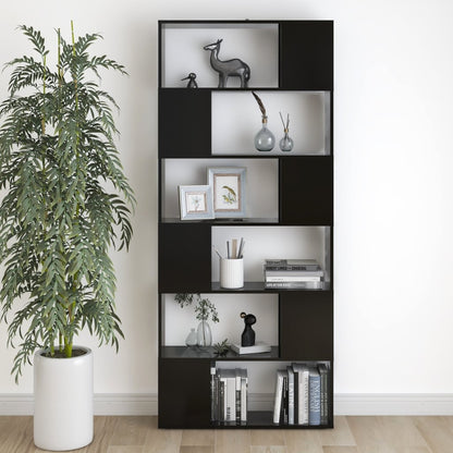 Libreria/Divisorio Nero 80x24x186 cm in Truciolato | homemem39