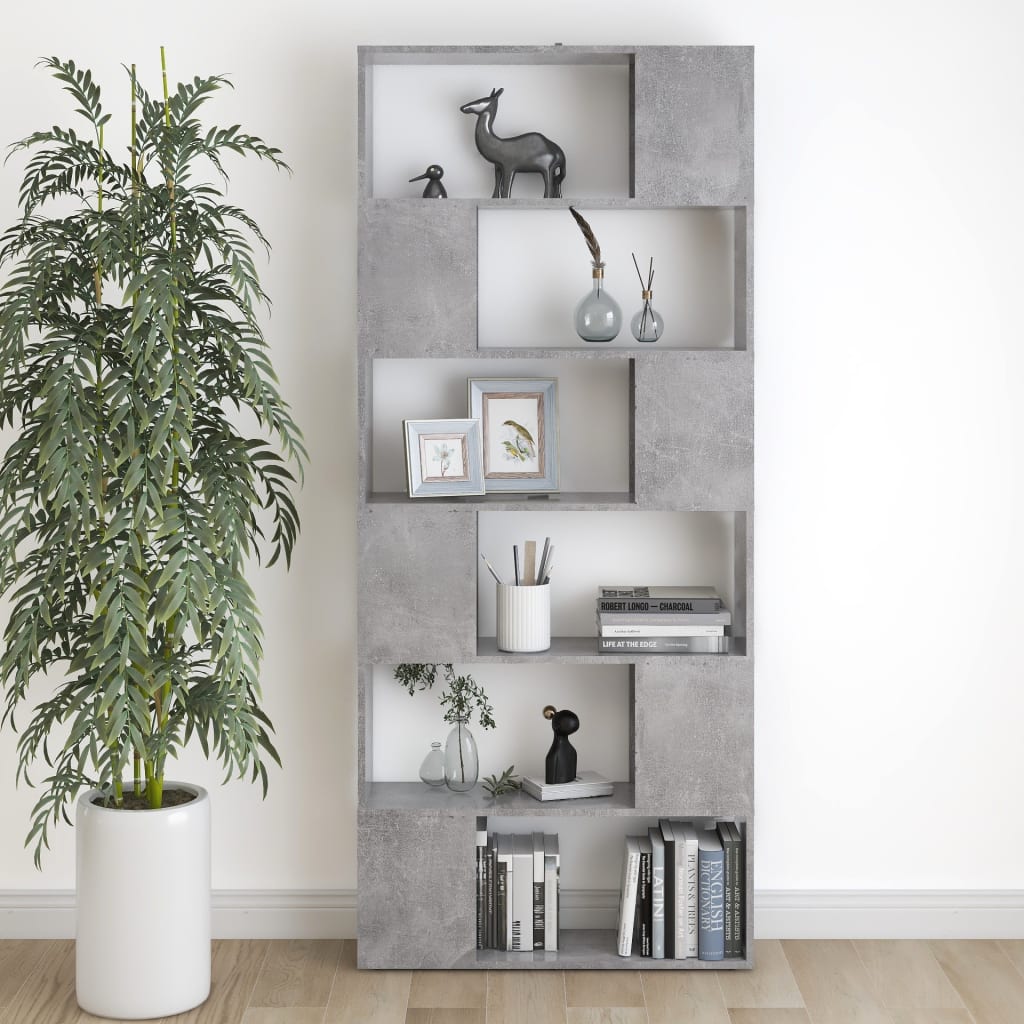Libreria/Divisorio Grigio Cemento 80x24x186 cm in Truciolato | homemem39
