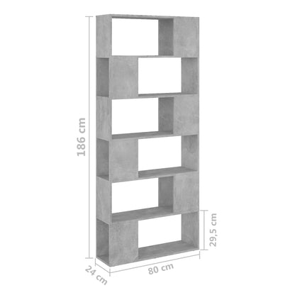 Libreria/Divisorio Grigio Cemento 80x24x186 cm in Truciolato | homemem39