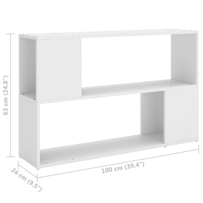 Libreria Bianca 100x24x63 cm in Legno Multistrato | homemem39