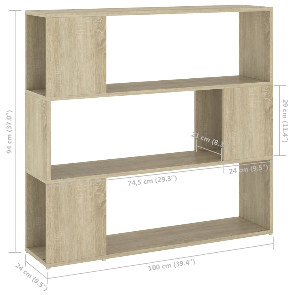 Libreria/Divisorio Rovere Sonoma 100x24x94 cm | homemem39