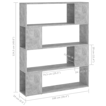 Libreria/Divisorio Grigio Cemento 100x24x124 cm | homemem39