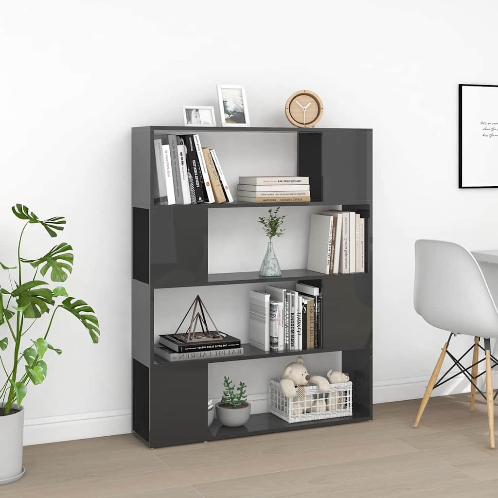 Libreria/Divisorio Grigio Lucido 100x24x124 cm