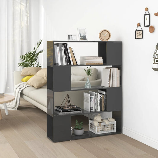 Libreria/Divisorio Grigio Lucido 100x24x124 cm | homemem39