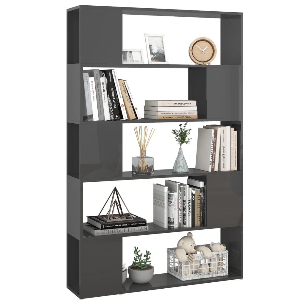 Libreria/Divisorio Grigio Lucido in Legno Multistrato | homemem39