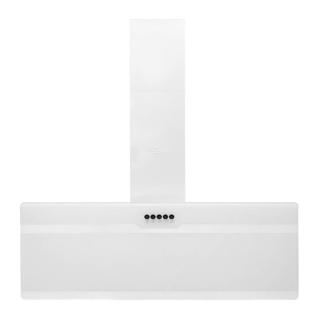 Cappa a Parete 90 cm in Acciaio e Vetro Temperato Bianco