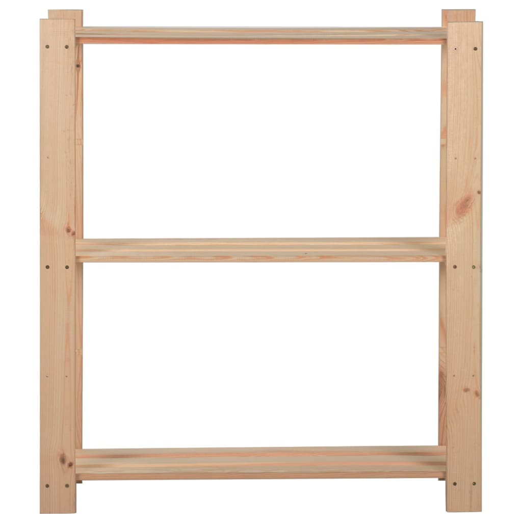 Scaffale a 3 Livelli 80x28,5x90 cm in Legno Massello di Pino - homemem39