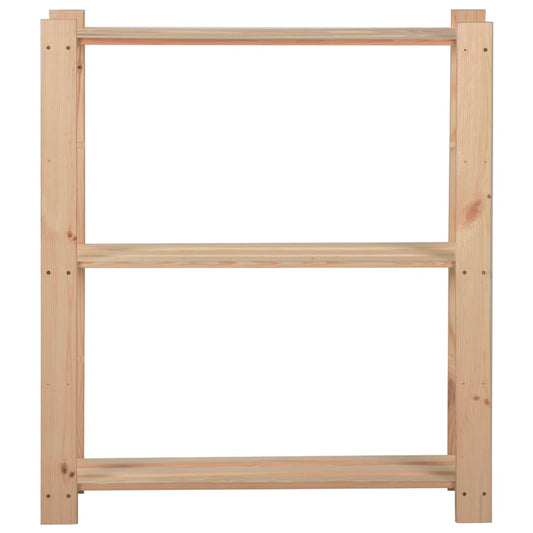 Scaffale a 3 Livelli 80x28,5x90 cm in Legno Massello di Pino - homemem39