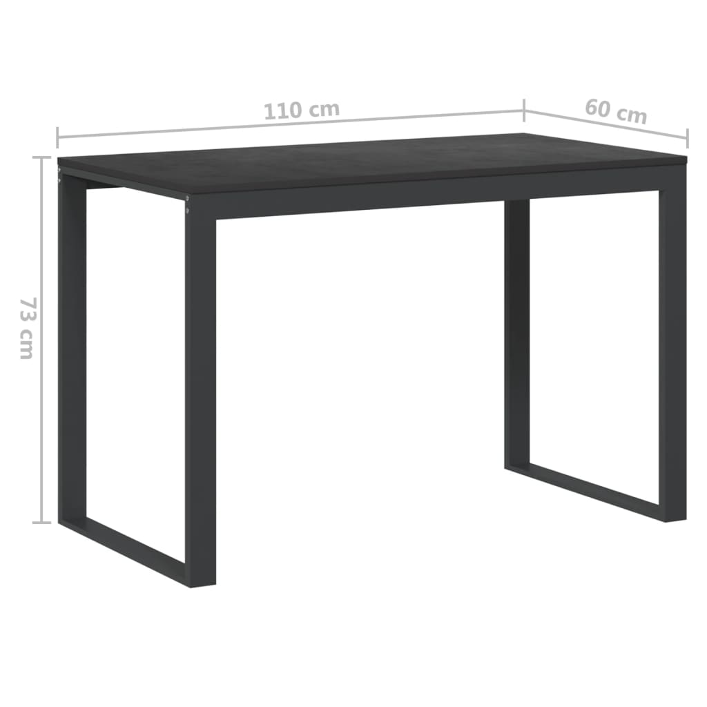 Scrivania per Computer Nera 110x60x73 cm in Legno Multistrato - homemem39