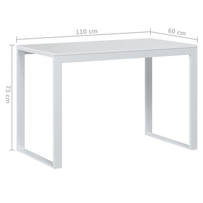 Scrivania per Computer Bianca 110x60x73 cm in Legno Multistrato - homemem39