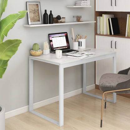 Scrivania per Computer Bianca 110x60x73 cm in Legno Multistrato - homemem39