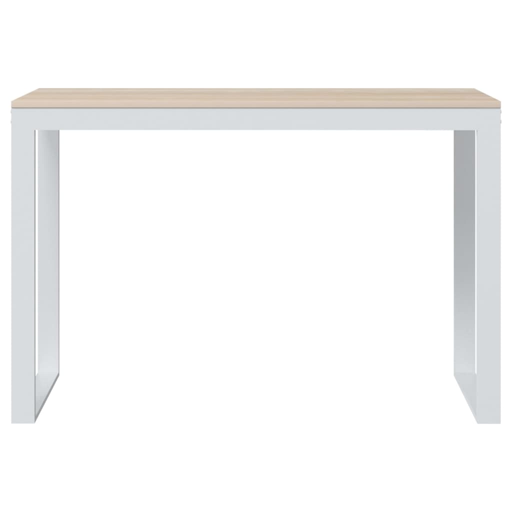 Scrivania Computer Bianca e Rovere 110x60x73 Legno Multistrato - homemem39