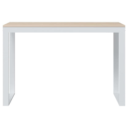 Scrivania Computer Bianca e Rovere 110x60x73 Legno Multistrato - homemem39