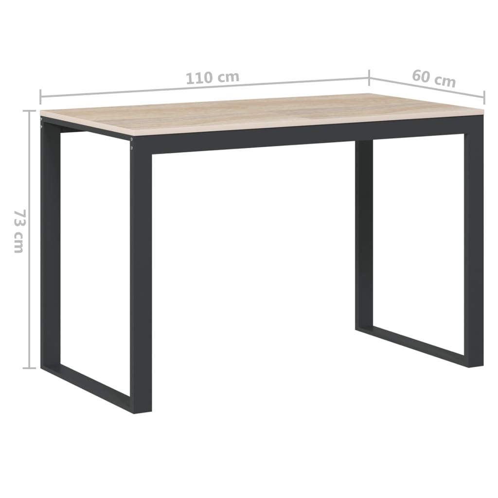 Scrivania Computer Nera e Rovere 110x60x73 cm Legno Multistrato | homemem39