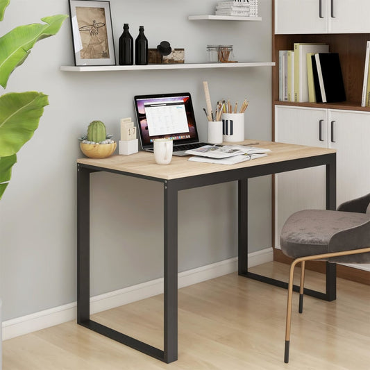 Scrivania Computer Nera e Rovere 110x60x73 cm Legno Multistrato - homemem39