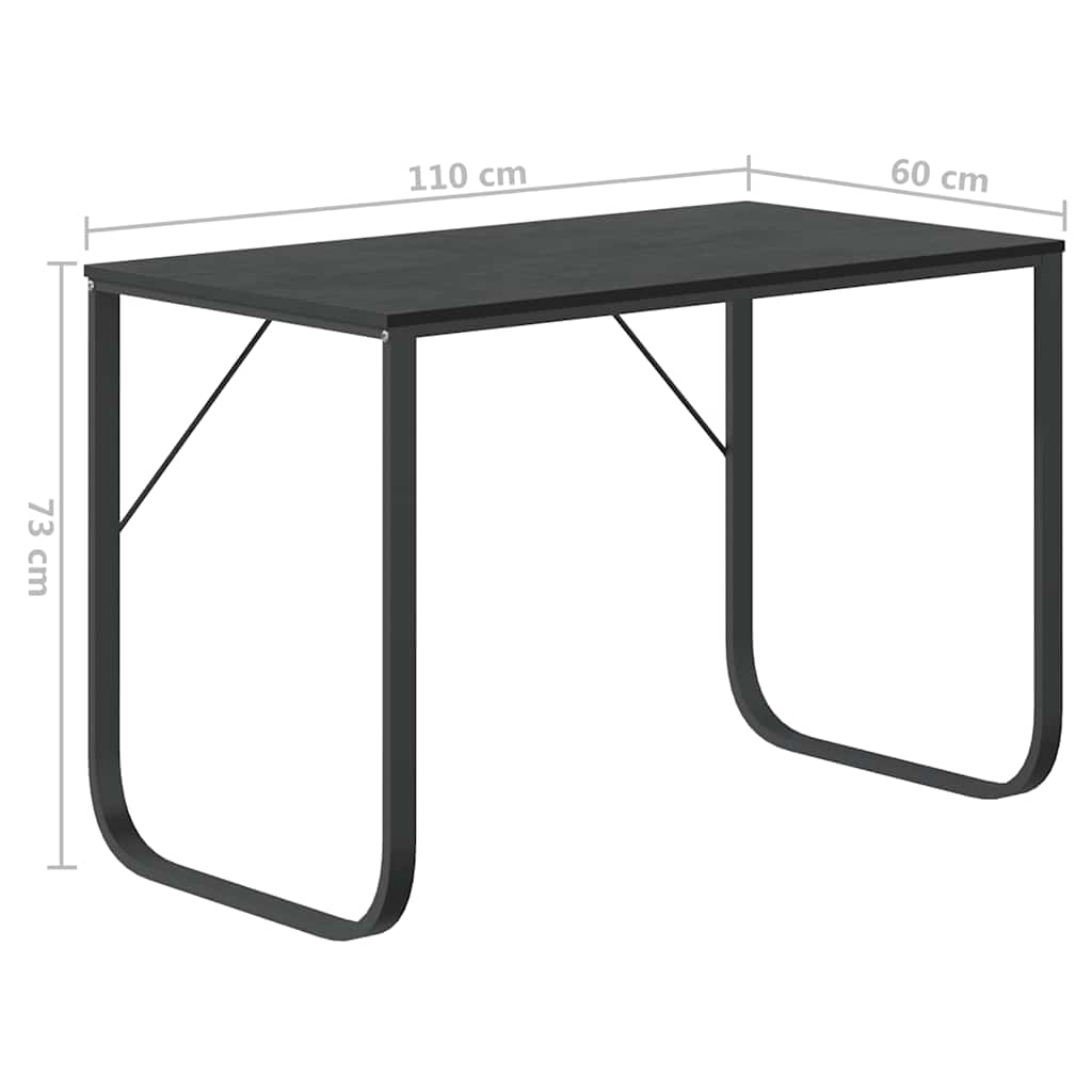 Scrivania per Computer Nera 110x60x73 cm in Legno Multistrato | homemem39