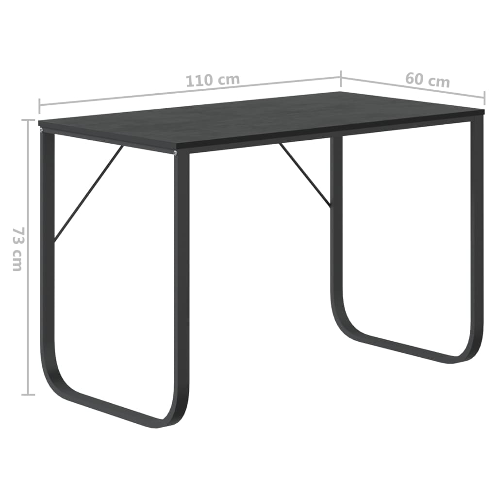 Scrivania per Computer Nera 110x60x73 cm in Legno Multistrato - homemem39