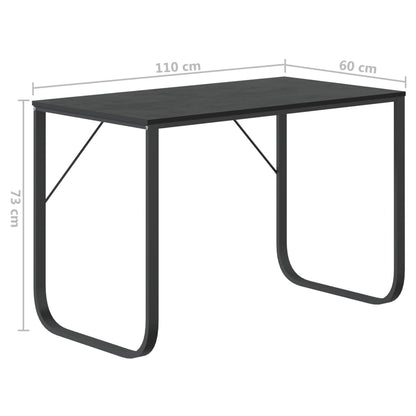 Scrivania per Computer Nera 110x60x73 cm in Legno Multistrato - homemem39