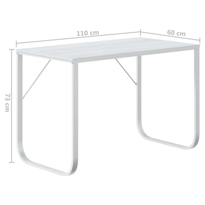 Scrivania per Computer Bianca 110x60x73 cm in Legno Multistrato | homemem39