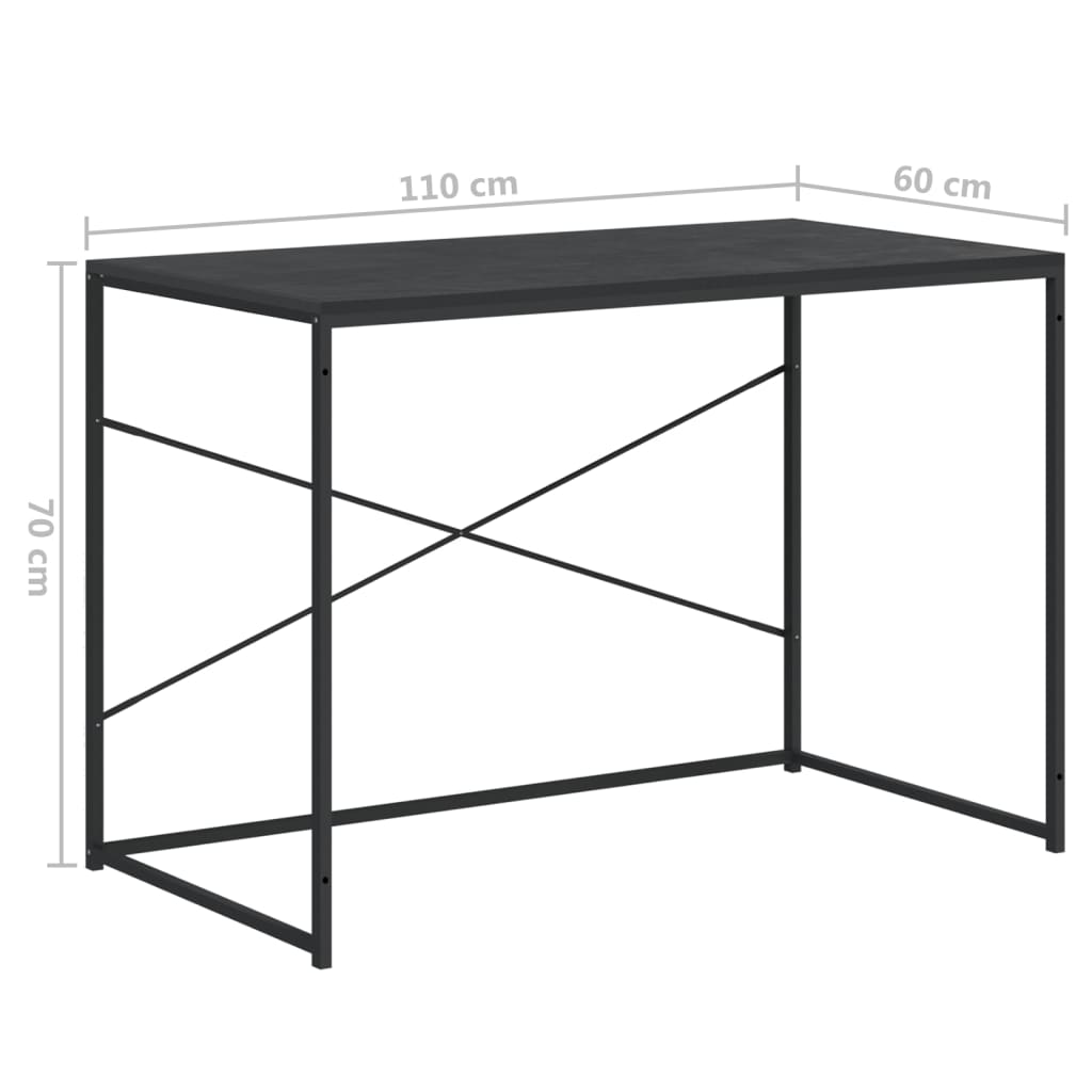 Scrivania per Computer Nera 110x60x70 cm in Legno Multistrato | homemem39
