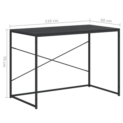 Scrivania per Computer Nera 110x60x70 cm in Legno Multistrato | homemem39