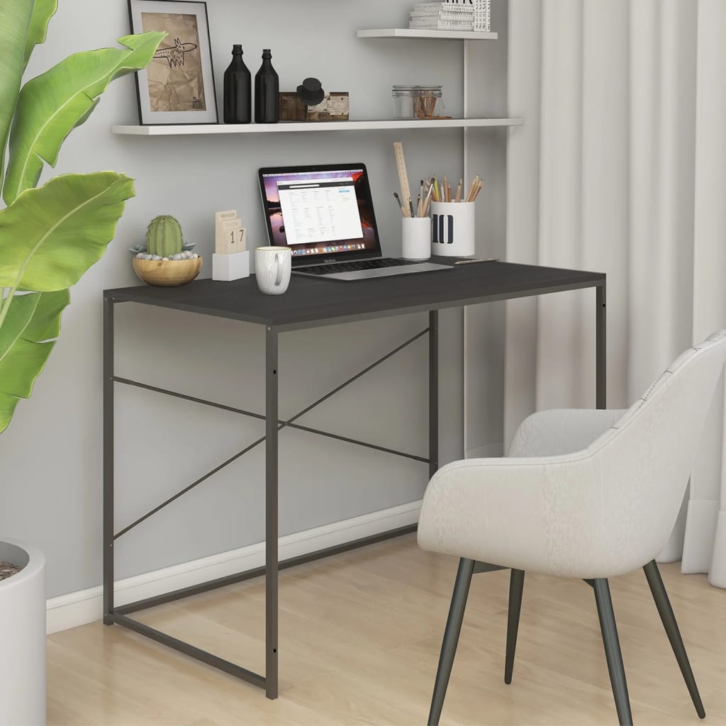Scrivania per Computer Nera 110x60x70 cm in Legno Multistrato | homemem39