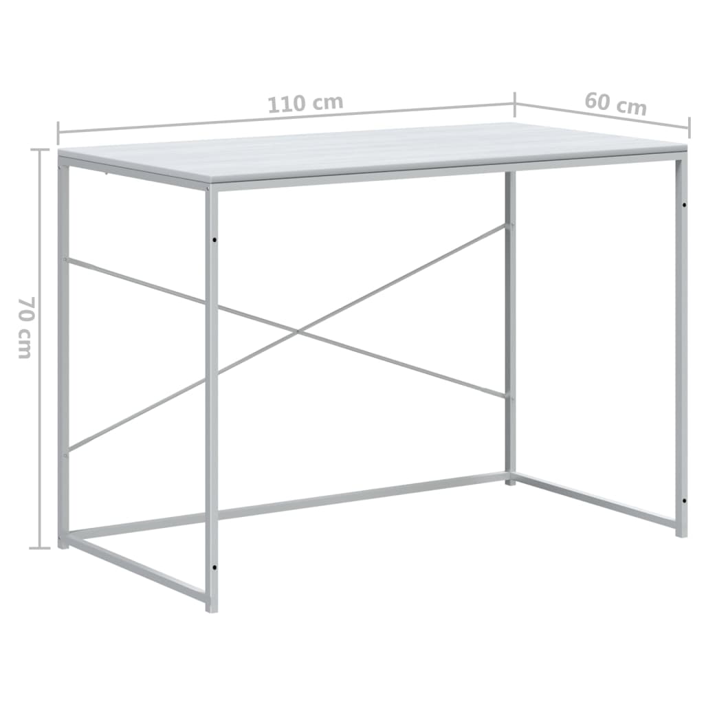 Scrivania per Computer Bianca 110x60x70 cm in Truciolato - homemem39