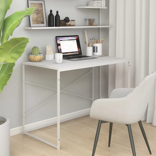 Scrivania per Computer Bianca 110x60x70 cm in Truciolato - homemem39
